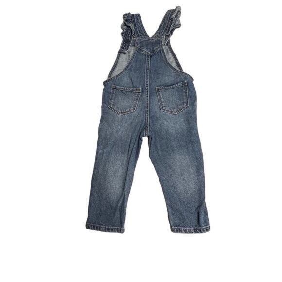 Gap Denim Overalls Ruffle Strap Infant Girls Size 18-24 months Medium Wash  Exce - Picture 4 of 8